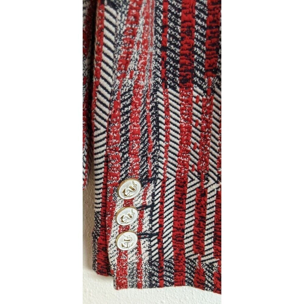 Women's Cabi Patchwork Blazer #6028 Red White Blue Classic Jacket XS EXCELLENT! - Picture 10 of 13
